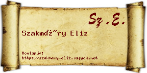 Szakmáry Eliz névjegykártya